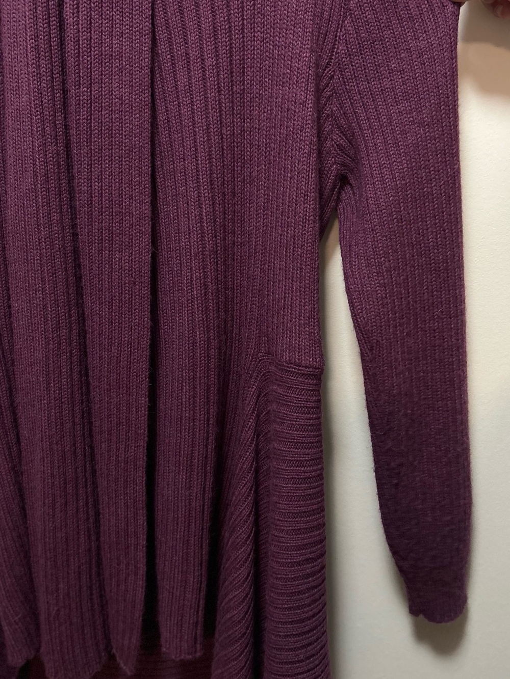 Baby Alpaca Purple Asymmetrical Waterfall Cardigan Medium Peruvian Knit Shawl - Picture 3 of 7